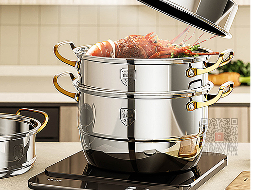 #3D渲染 多层大蒸锅（个人主页-ZNjc5MTk4MjQ=） - 产品 - 站酷设计师潮州德乐电商视觉原创素材 - 站酷ZCOOL