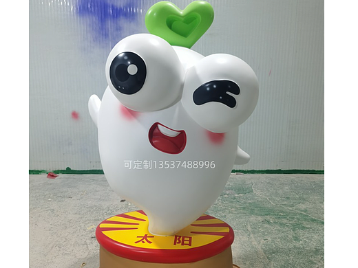 企业形象IP公仔玻璃钢吉祥物卡通雕塑摆件