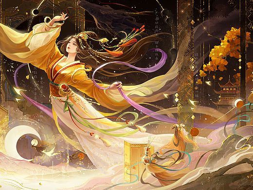 古风插画《旧词·白日何短短》