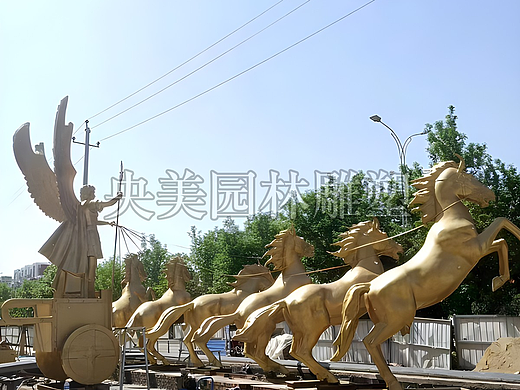 景区装饰品玻璃钢仿真马车雕塑