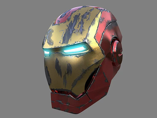 c4d建模|战损钢铁侠头盔