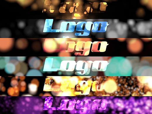 PR模板|华丽明亮流畅发光散景粒子抽象反射LOGO标志包