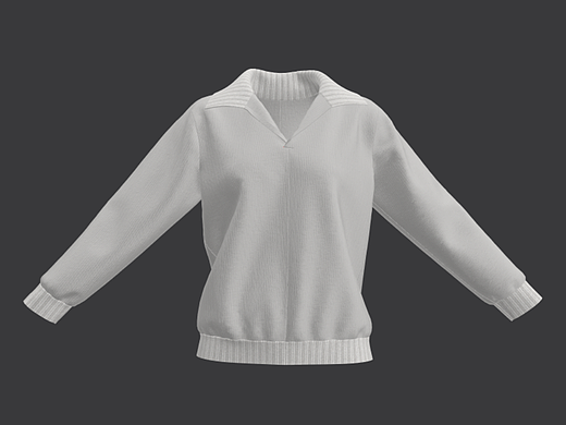 虚拟服装-翻领毛衣（by MD）