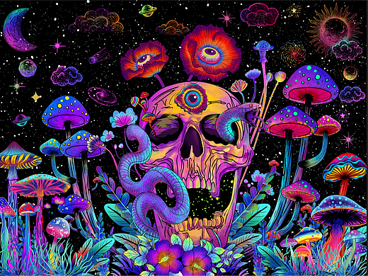 迷幻蘑菇挂毯