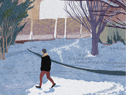 雪地漫步 | 艺术插画
