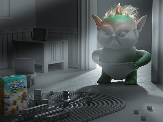 尿不湿创意海报制作（ZBrush+C4D）