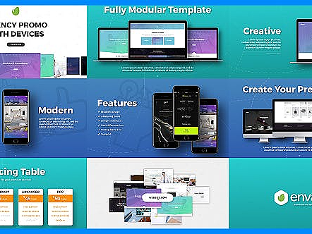 AE模板|电脑设备代理样机模型场景显示屏幕动态标题