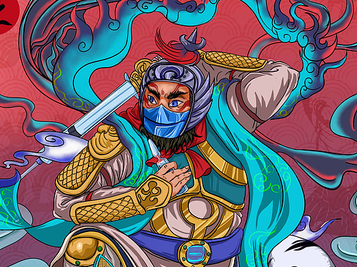 门神"防疫"插画