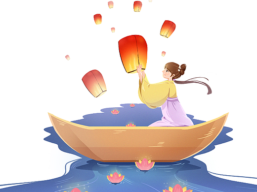 中元节 | 元素插画(个人主页-ZNjExNjgzNDA=) - 商业插画 - 站酷设计师有肺无心原创素材 - 站酷ZCOOL