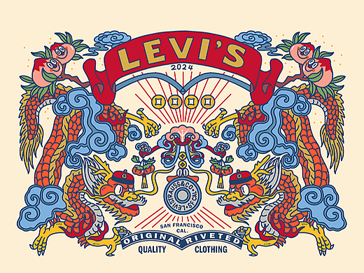 LEVI&#39;S x FEITUFEI 龙年周边插画