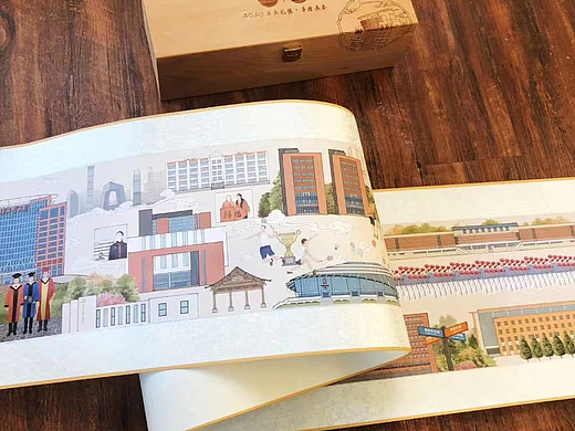 毕业季校园文创手绘中国风画轴