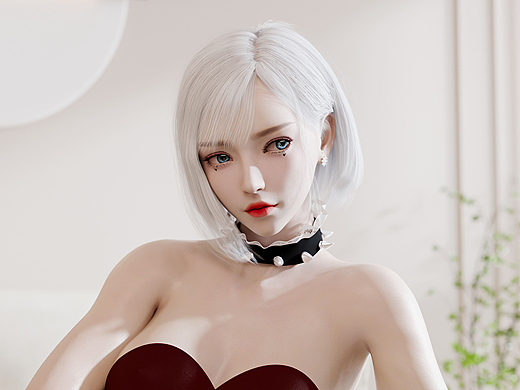 奶油风床白头女郎