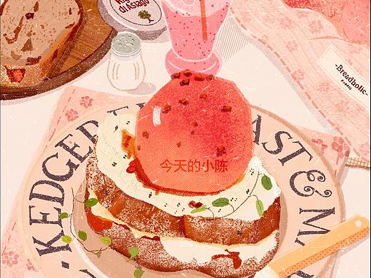procreate｜模拟丝网印刷质感美食插画
