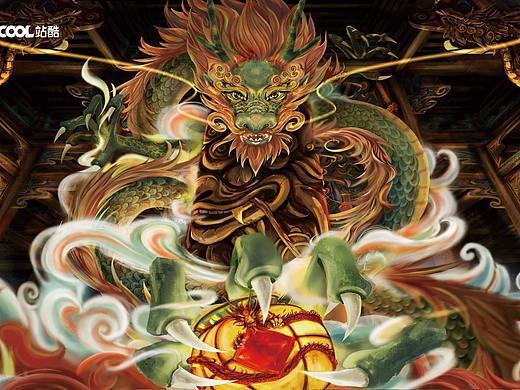 上古神兽龙《盘龙雕柱》
