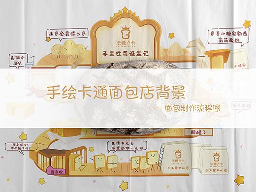 手绘面包店流程图（个人主页-ZNjczOTYyNTY=） - 儿童插画 - 站酷设计师金狸鱼姬原创素材 - 站酷ZCOOL