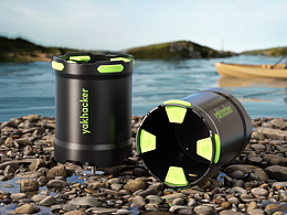 皮划艇滑轨杯架犀牛rhino建模c4d-octane户外场景渲染