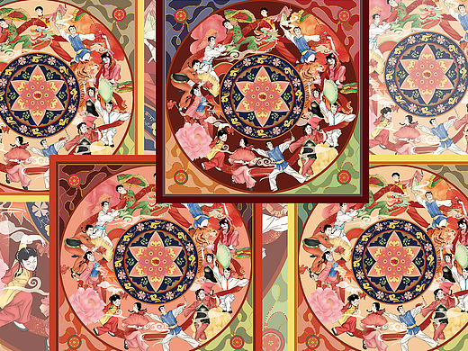 文创插画设计-井陉拉花