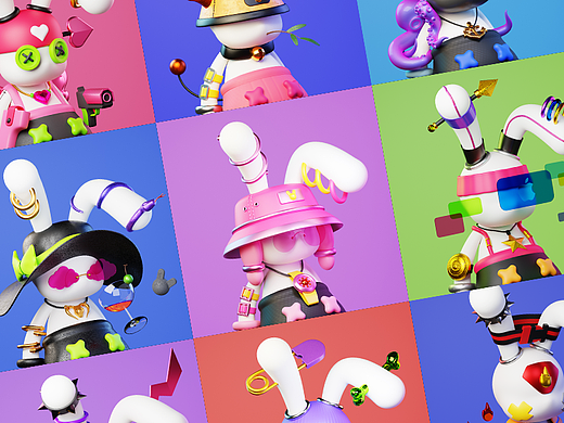 NFT----<BUNY FAN BUNY>兔迷兔希腊神话希腊3D头像