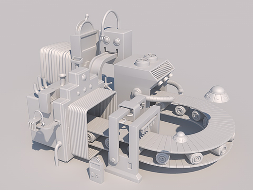 打卡C4D综合场景建膜（白膜）