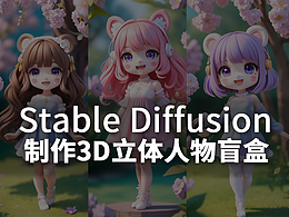 Stable Diffusion  制作 3D人物 盲盒blindbox