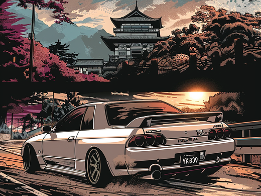 AIGC R32 GTR漫画绘本