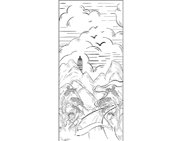 白酒标签手绘