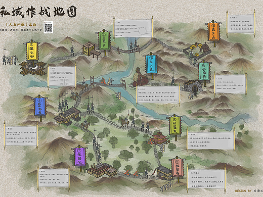 手绘风格作战地图