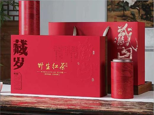 藏山系列 茶叶双铁罐 红色 UV设计版面 可装武夷红茶