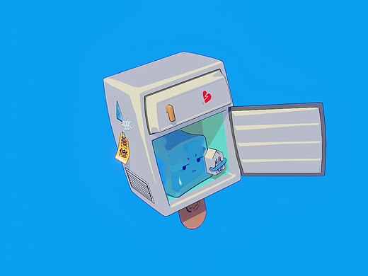 可爱的冰箱雪糕 三渲二