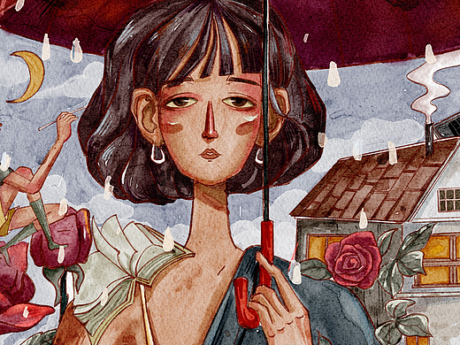 伞-ipad-女神节创作