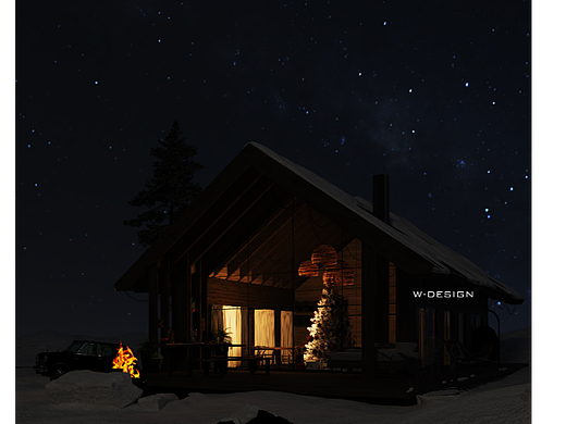 星河下的森林小屋练手