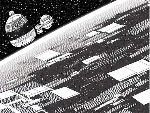 #AI创作实验室#黑白漫画风格的宇宙空间（个人主页-ZNjIyODA4NjQ=） - AI作品 - 站酷设计师子舟zizhou原创素材 - 站酷ZCOOL