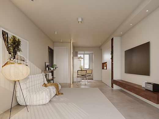 新作首发×仲夏 现代极简风客餐厅 ▏混沌空间视觉表现