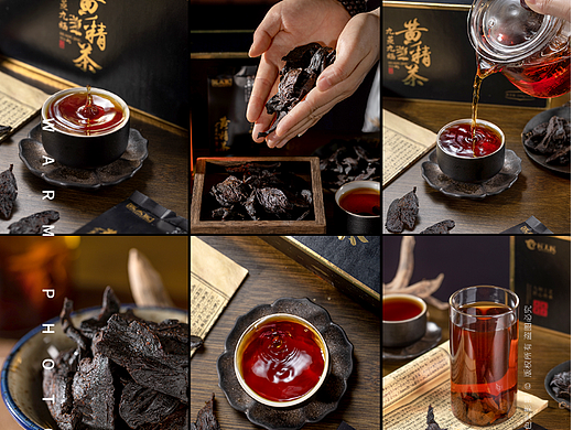 产品拍摄 黄精 黄精茶 暗调 复古