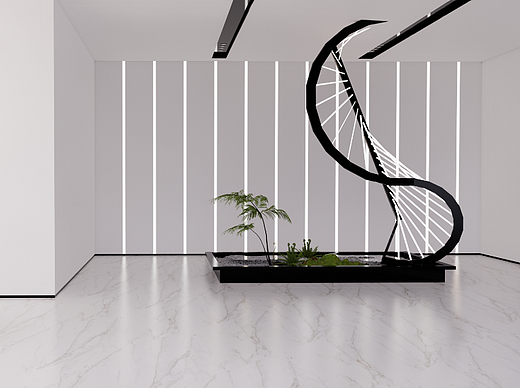 前厅-螺旋光柱装置