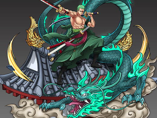 手办设计——海贼王  青龙索隆