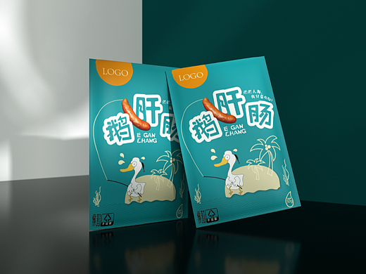 小清新ins风卡通盐鹅肝肠包装袋,副食品包装袋,食品