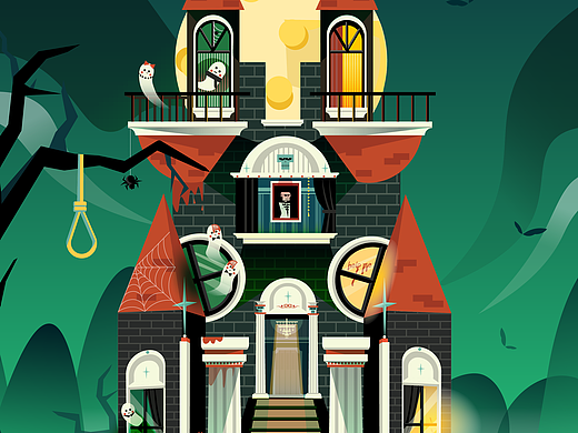 《幽灵古堡》插画设计