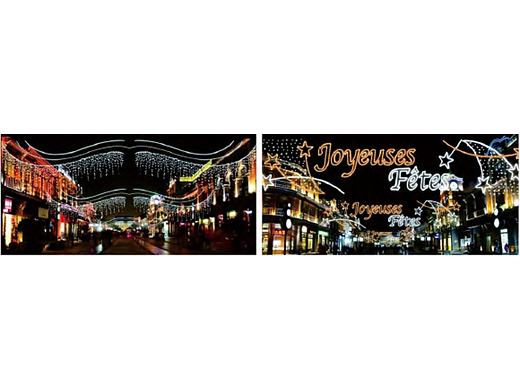 商业综合体户外亮化步行街中空吊挂装饰跨街灯夏桐厂家