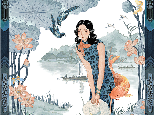 采莲图/节日海报