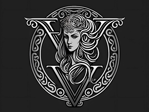复古艺术LOGO 美杜莎/V 花纹 壁纸 瓷器花纹 布艺花纹