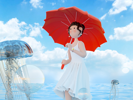 少女系列-海边（个人主页-ZNjA4MTU5MjA=） - 人物/生物 - 站酷设计师幸子Amanda原创素材 - 站酷ZCOOL