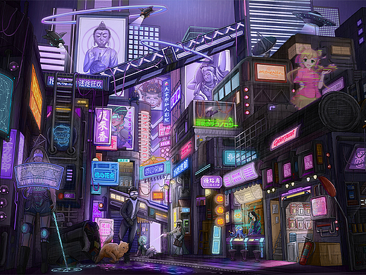 【学员作品】始源-赛博朋克地下街