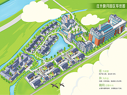 庄生晓月园区导览图-手绘地图