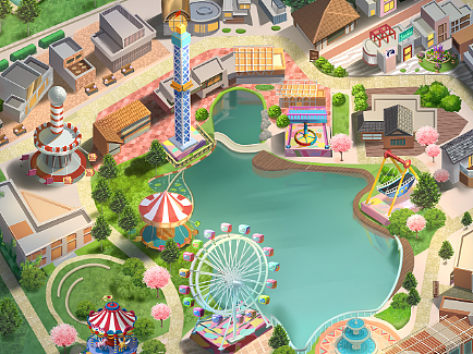 卡迪樂(lè)園手繪地圖（個(gè)人主頁(yè)-ZNjMxMjQwNjQ=） - 商業(yè)插畫(huà) - 站酷設(shè)計(jì)師神思AOO原創(chuàng)素材 - 站酷ZCOOL