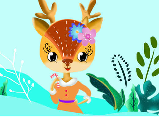 巧克力一鹿有你包装插画