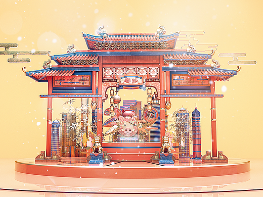 新年美陈3D设计效果图