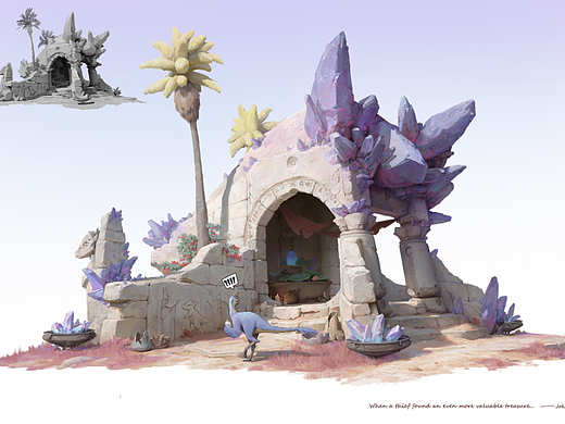 场景设计班主讲插画气氛班助讲陈克凡老师新图《神庙》