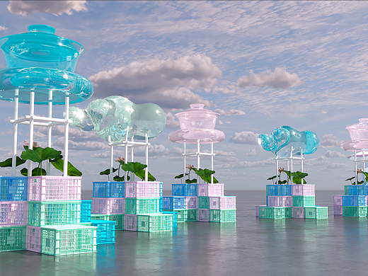 2023凯德凉辰饮茶活动美陈设计