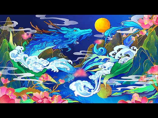 国风插画《青龙》丨端午节贺图